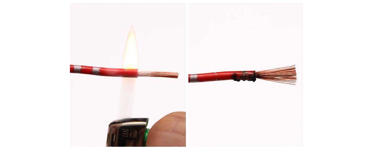 AVSS wire self-extinguishing flame test